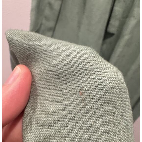 Karin Stevens Embroidered Floral Dress Women’s Size 8 Maxi Linen Blend Green - Picture 9 of 9